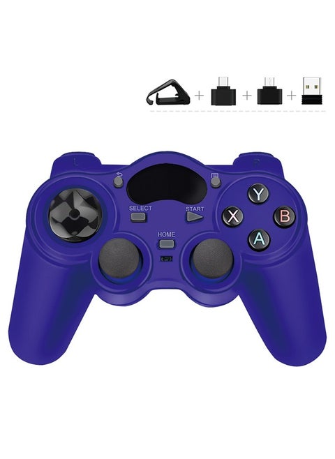 USB Wireless Gaming Controller Gamepad for PC/Laptop Computer(Windows XP/7/8/10) & PS3 & Android & Steam - [Blue]