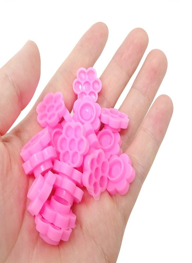 Honbay 200PCS Plastic Eyelash Extension Glue Holder Flower Shape Eyelash Glue Cup Pallet with 2 Rolls Glue Point for Lash Extensions Supplies - Image 5