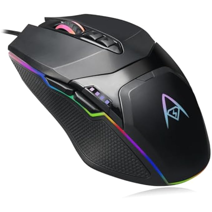 ADESSO IMOUSE X5 USB RGB ILLUMINATED GAMING MOUSE Â€“ 7 BUTTONS, ADJUSTABLE WEIGHT, 6 LEVEL DPI SWITCH UP TO 6400, OPTICAL SENSOR, ERGONOMIC DESIGN FOR RIGHT-HANDED GAMERS, MULTI-COLOR LED BACKLIGHT - Image 1