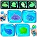 YVBBHE 4 Pack Blue Squeeze Cube with Luminous Sea Animals InsideSquishy Stress Fidget Gummy Toys Glow in The Dark Animal Maltose Sensory Toys for Kids Autism Stress Balls for Anxiety Stress Relief - Image 2
