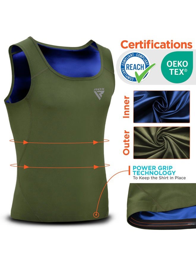 Rdx Men Sauna Vest, Sweat Workout Shirt, Waist Trainer, Corset, Compression Body Shaper Zipper and Seamless - Image 2