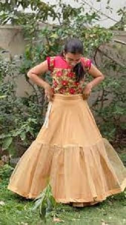 SEER Cancan Skirt for lehanga Cotton Cancan Petticoat, Hoopless Underskirt for Lehenga and Gown, Floor Length, Free Size Waist, Peach Petticoat with Skin can can - Image 3