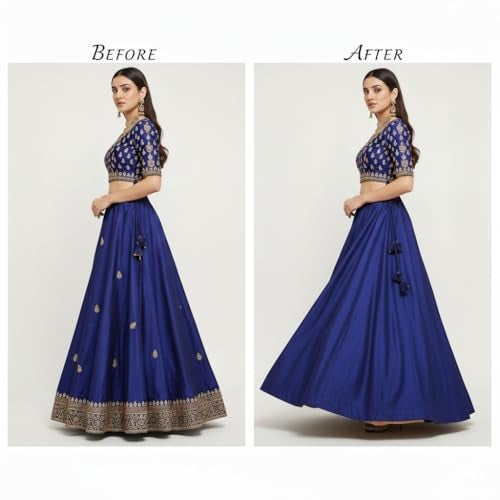 SEER Cancan Skirt for lehanga Cotton Cancan Petticoat, Hoopless Underskirt for Lehenga and Gown, Floor Length, Free Size Waist, Peach Petticoat with Skin can can - Image 4