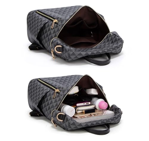 Makes Backpack Purse for Women PU Leather Travel Satchel Handbag Convertible Design Bag with Purse 2 Piece - Image 3
