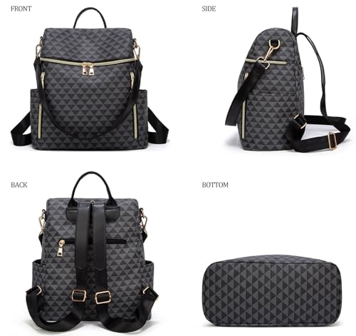 Makes Backpack Purse for Women PU Leather Travel Satchel Handbag Convertible Design Bag with Purse 2 Piece - Image 4