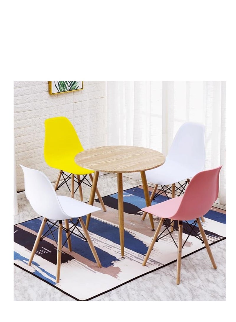 Golden Dining Chairs, Modern Kitchen Dining Side Chair, Casual Shell Chair,  Plastic Chairs with Wooden Legs, for Home Office Hotel Bistro Cafe Restaurant, Set of 2 (Pink) - Image 5