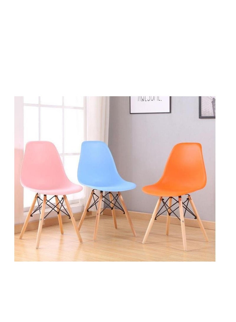 Golden Dining Chairs, Modern Kitchen Dining Side Chair, Casual Shell Chair,  Plastic Chairs with Wooden Legs, for Home Office Hotel Bistro Cafe Restaurant, Set of 2 (Pink) - Image 4
