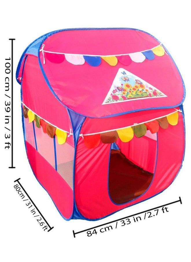 HomeCute Homecute Foldable Pop Up Hut Type Kids Toys Small Size Play Tent House for Boys and Girls. (Pink)  - Image 2