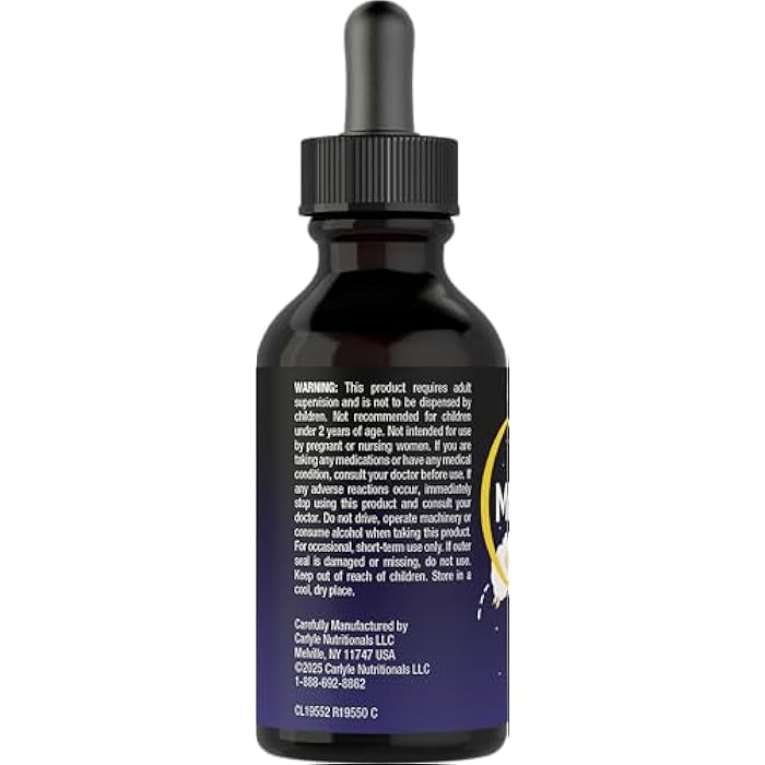 Carlyle Kids Melatonin Liquid | 1 fl oz | Two Pack | Fruit Flavor | Drug Free Childrens Supplement - Image 3