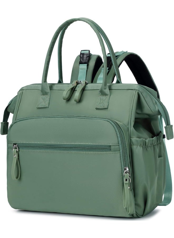 LORADI Convertible Diaper Bag Tote, Wide Open Top 14 Pockets Nappy Changing Backpack with Stroller Buckle, Water-resistant - Image 1