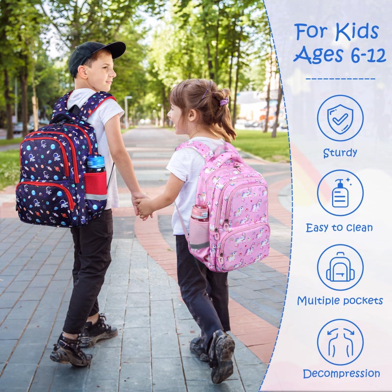 decalsweet Kids Backpack for Boys Girls Children Bookbags for Preschool Elementary Middle School Lightweight Teen School Bags Backpacks - Image 4