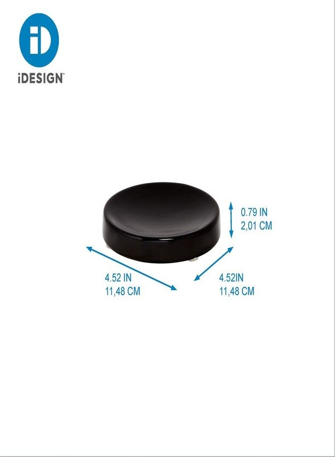 iDesign Ceramic Earth Collection Bar Soap Dish, Matte Black - Image 4