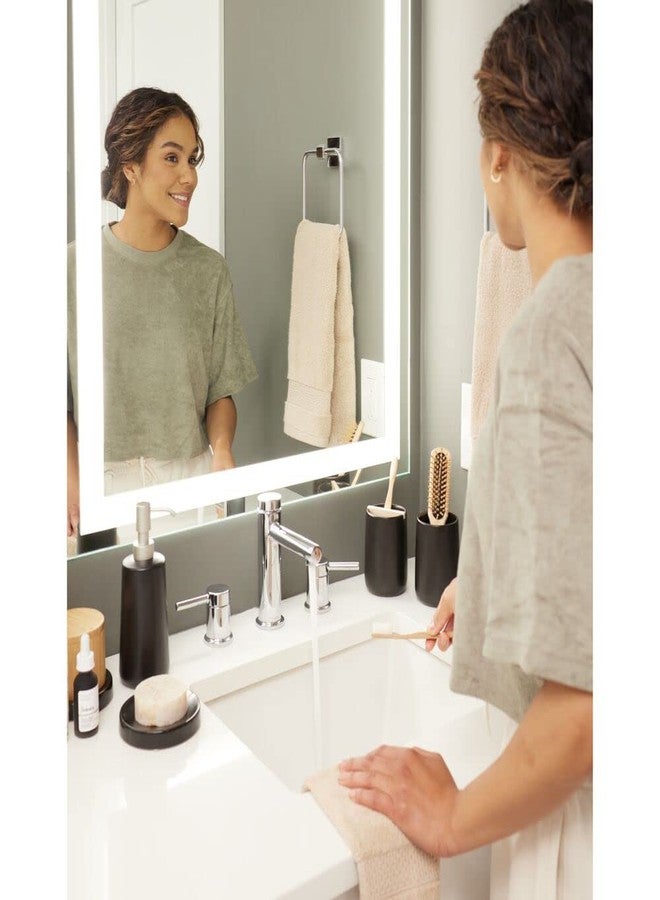 iDesign Ceramic Earth Collection Bar Soap Dish, Matte Black - Image 3