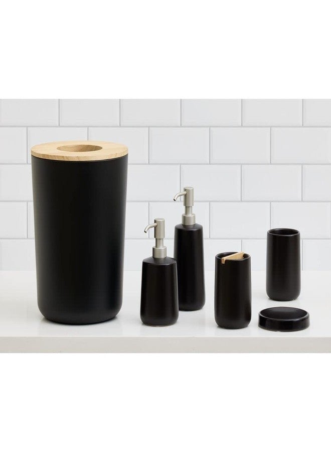 iDesign Ceramic Earth Collection Bar Soap Dish, Matte Black - Image 5