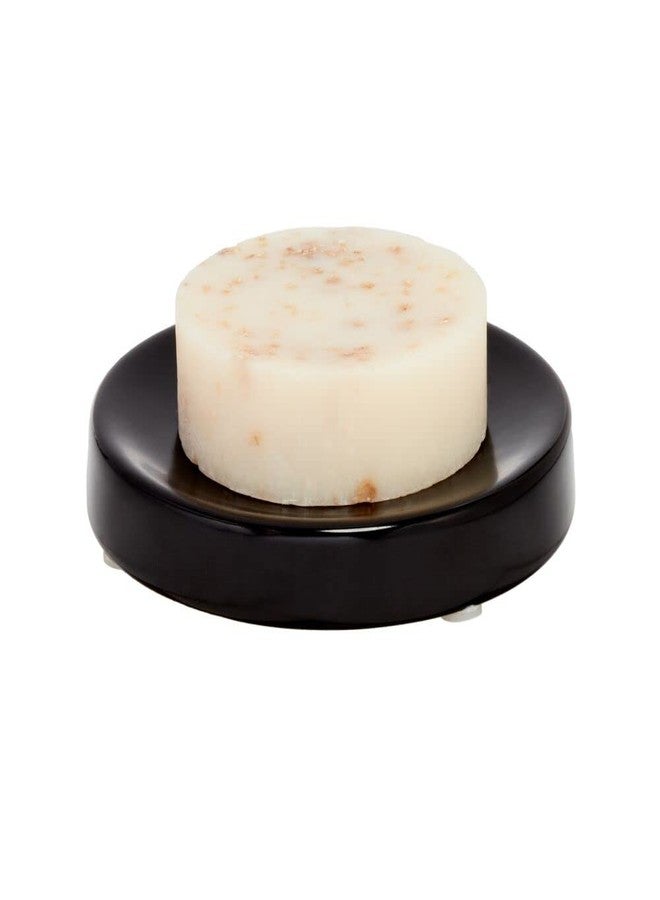 iDesign Ceramic Earth Collection Bar Soap Dish, Matte Black - Image 1