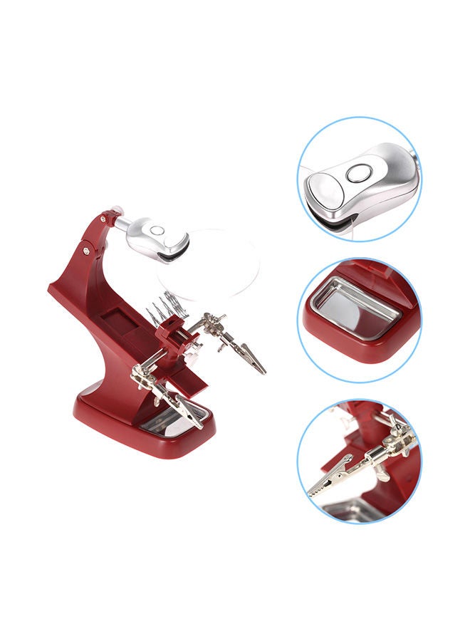 Multi-Functional 3X/4.5X Welding Desktop Magnifier Red - Image 2
