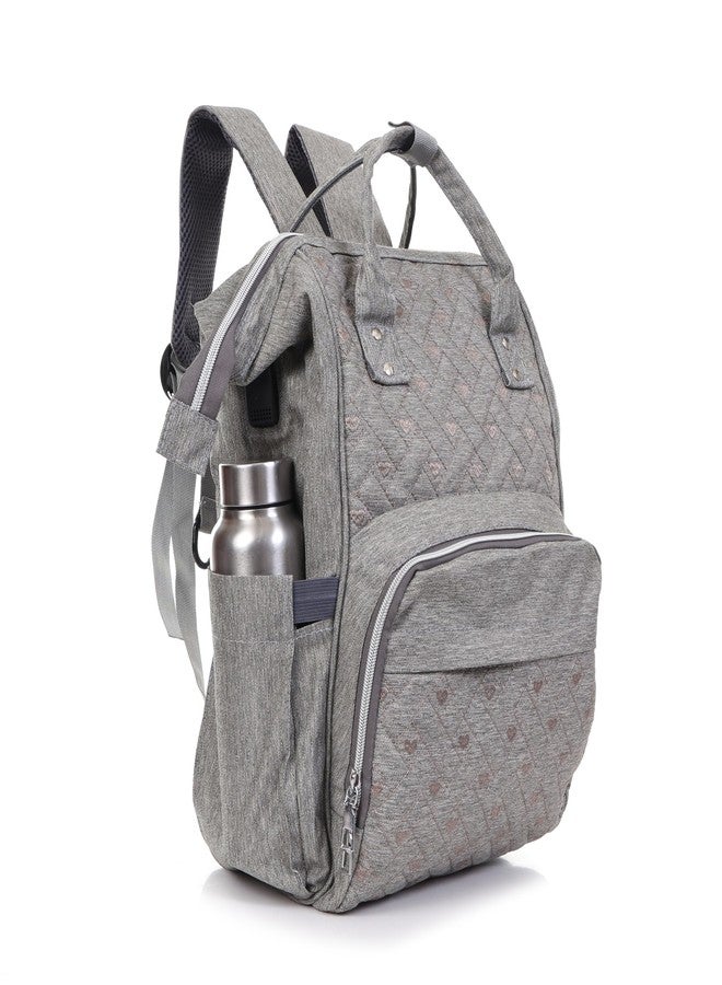 THE MAXIMUS Maximus Designer Diaper Bag For Mothers For Travel | Maternity Bags For Mother And Baby | Hospital Bag For Delivery Women With Charging Cable | Multipocket and Water Resistant (Grey) - Image 2