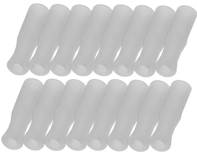 Mini Skater 16Pcs Silicone Straws Tips Food Grade Reusable AntiScaldCold Straws Cover Fit for 14 Inch Wide6mm Out diameter Stainless Steel Straws White