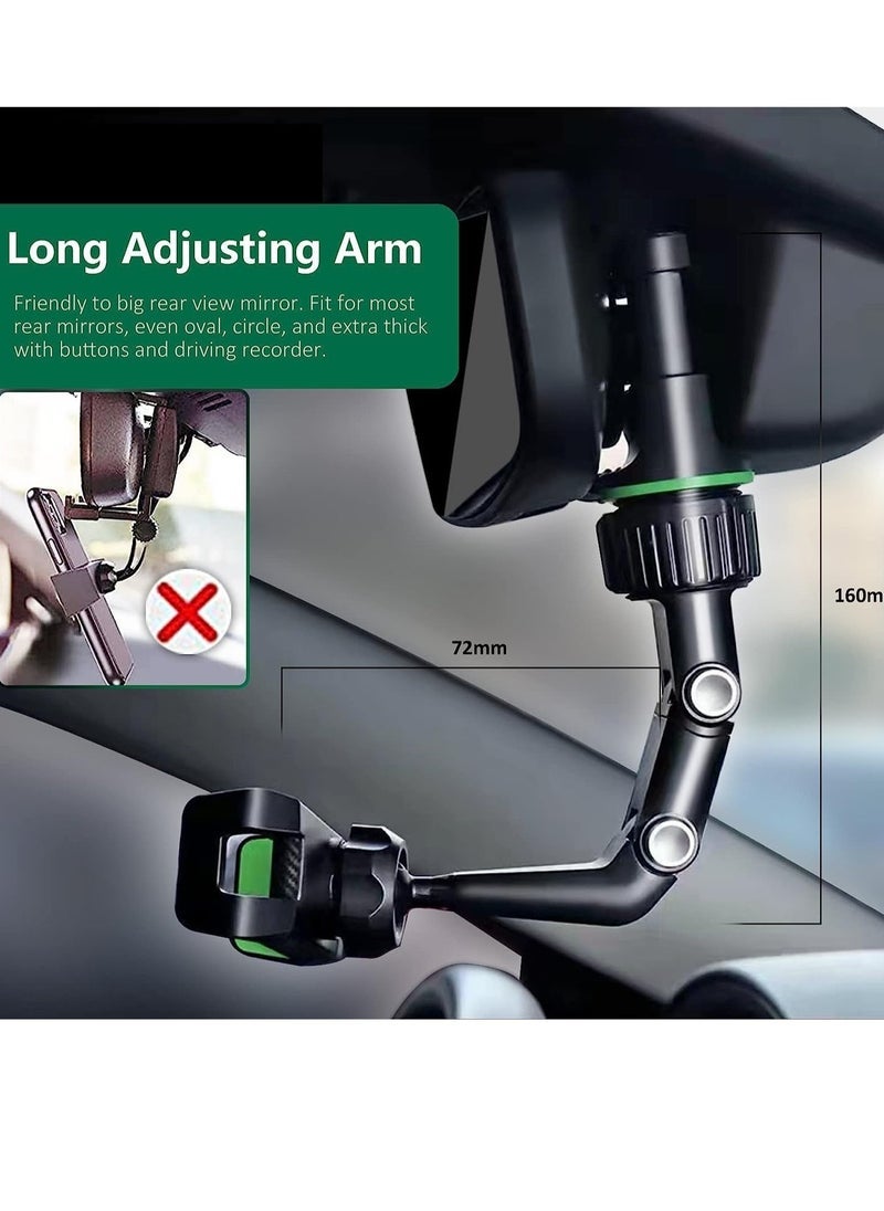 Gravity Rearview Mirror Phone Mount Holder for Car, 360° Rotating , Multifunctional Mount Phone and GPS Holder Universal Car Phone Holder for All Smartphones - Image 4
