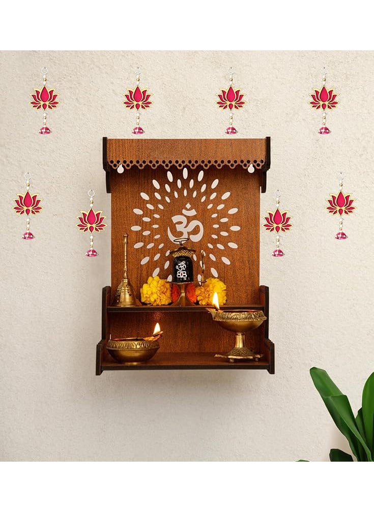 Saugat Traders Saugat Traders Wall Decor Lotus with Jhumki Style for Home Decor, Diwali, Wedding, Festival Decoration Pooja Temple Pink Lotus Wall Hangings Ganpati Decoration 10 Pieces  - Image 4