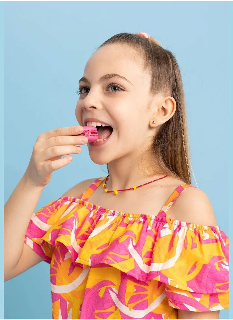 ديفاكتو Girl Woven Short Sleeve Blouse