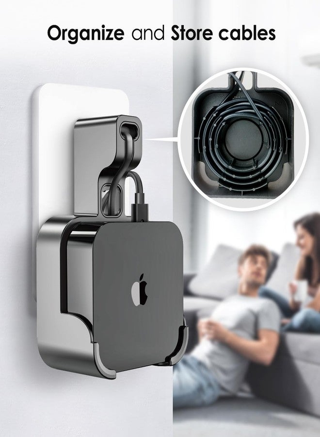 volport Wall Mount Holder Bracket for Apple TV 4k 3rd Generation - Outlet Hanger Stand for Apple-TV 4k+ Gen 3 Built-in Cable Management, Hide & Store Messy Wires, Black - Image 5
