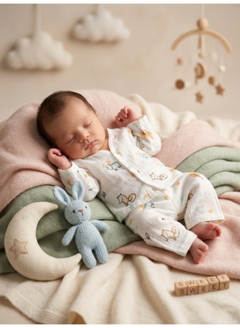 Lucky Kids Muslin cloth Long Sleeve Pajama Set - Image 1