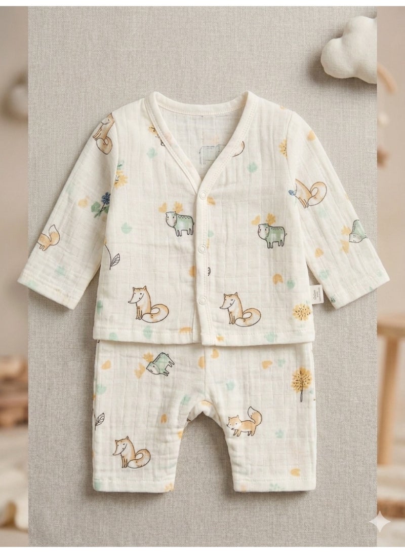 Lucky Kids Muslin cloth Long Sleeve Pajama Set - Image 2