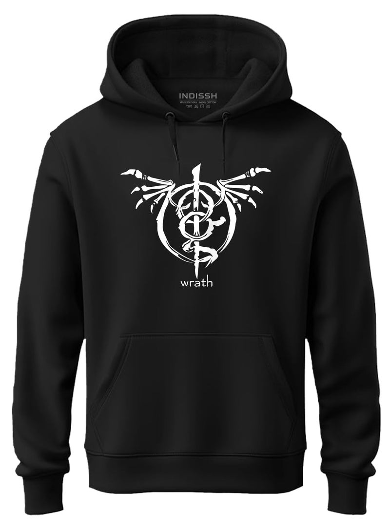 INDISSH Hoodies | Unisex Hoodie Sweatshirt Music Front Back Printed for Both Girls and Boys MU-BEHEMO | BLK-M - Image 1