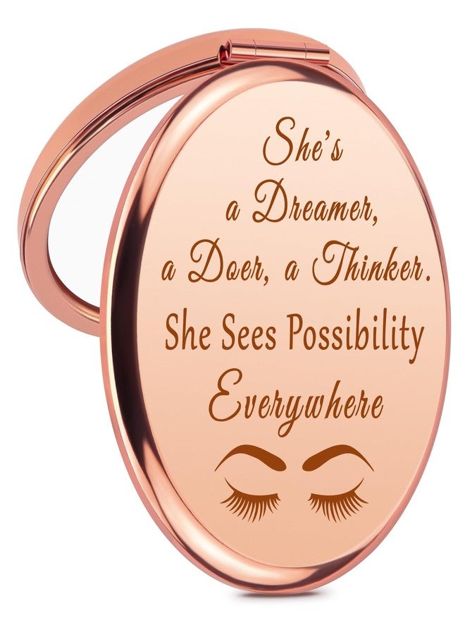 Mikela Appreciation Gifts for Women Compact Makeup Mirror Inspirational Motivational Gift for Her Coworker Teacher Employee Nurse Sister Friends Christmas Graduation Birthday Gifts Pocket Mirror - Image 1