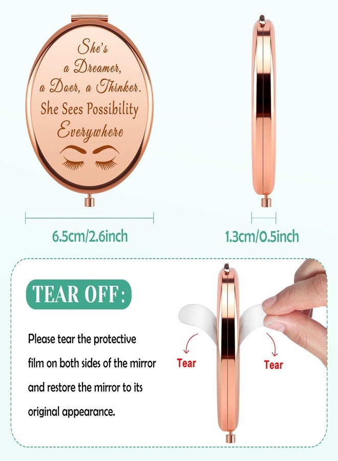 Mikela Appreciation Gifts for Women Compact Makeup Mirror Inspirational Motivational Gift for Her Coworker Teacher Employee Nurse Sister Friends Christmas Graduation Birthday Gifts Pocket Mirror - Image 2