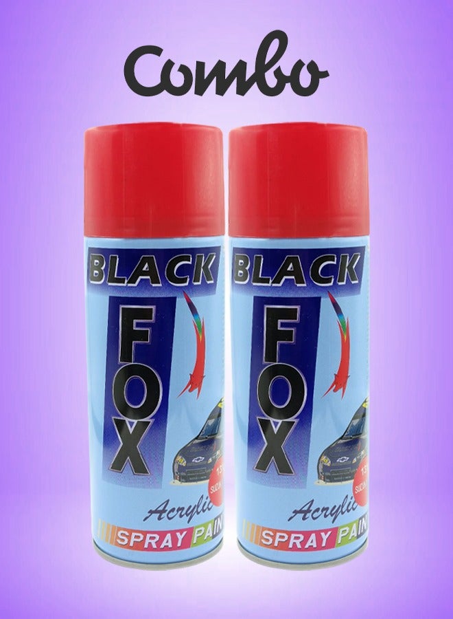 Black Fox Premium Finish Spray Paint Red Color 2 pcs - Image 1