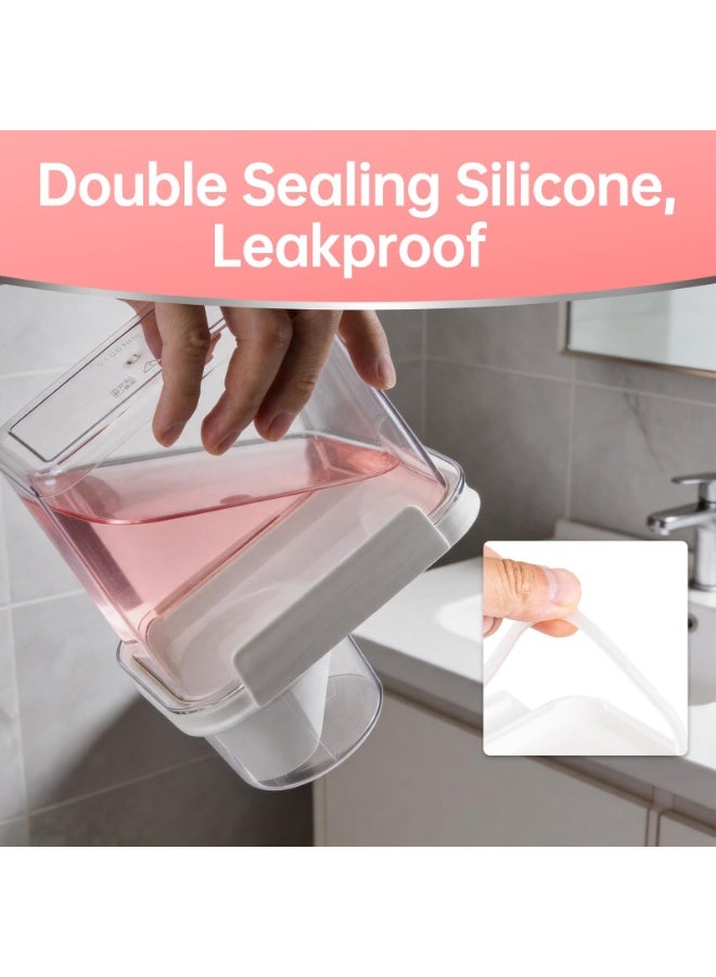 Arabest Square Handle 1100ml Storage Jar, Airtight Leakproof Bath Salt Washing Powder Container Comes with Scoop Measuring Cup - Image 2
