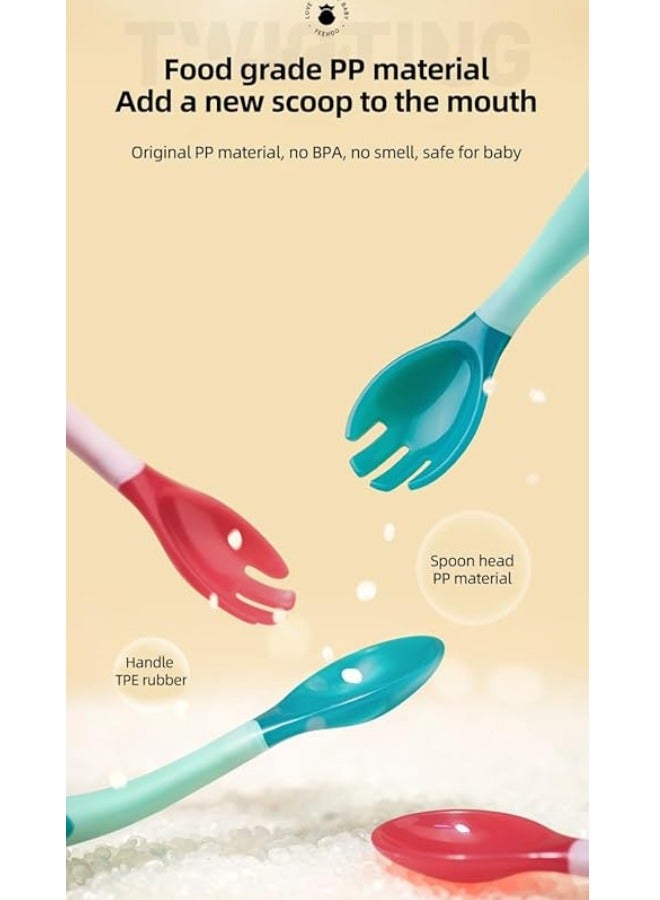 Twisoo Toddler Utensils Set with Case, BPA-Free Silicone Spoon & Fork, Bendable Heat-Resistant Handles, Easy Grip, Red - Image 4