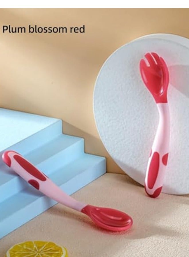 Twisoo Toddler Utensils Set with Case, BPA-Free Silicone Spoon & Fork, Bendable Heat-Resistant Handles, Easy Grip, Red - Image 5