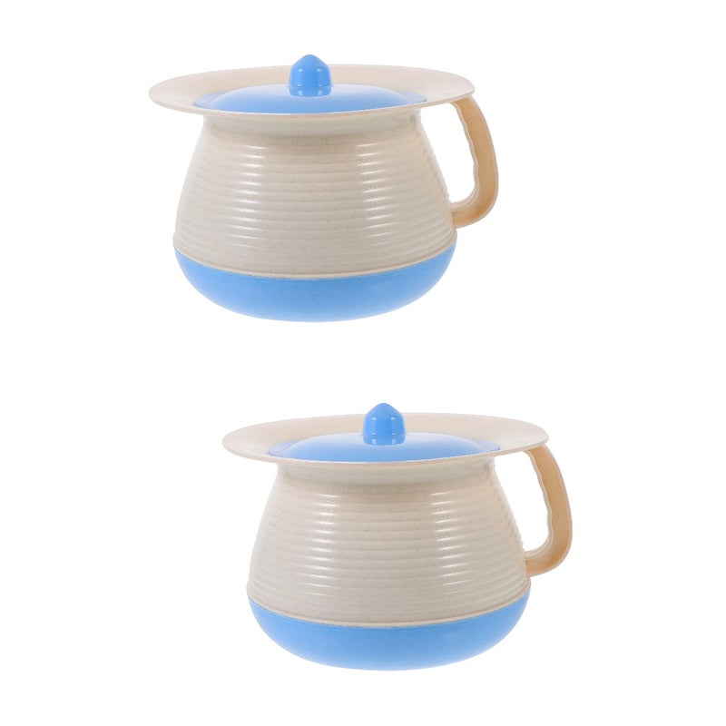 2pcs Chamber Pot Urine Bucket with Lid Portable Urinal Toilet Urine Bucket Spittoon - Image 1