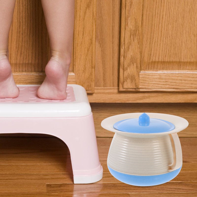 2pcs Chamber Pot Urine Bucket with Lid Portable Urinal Toilet Urine Bucket Spittoon - Image 3