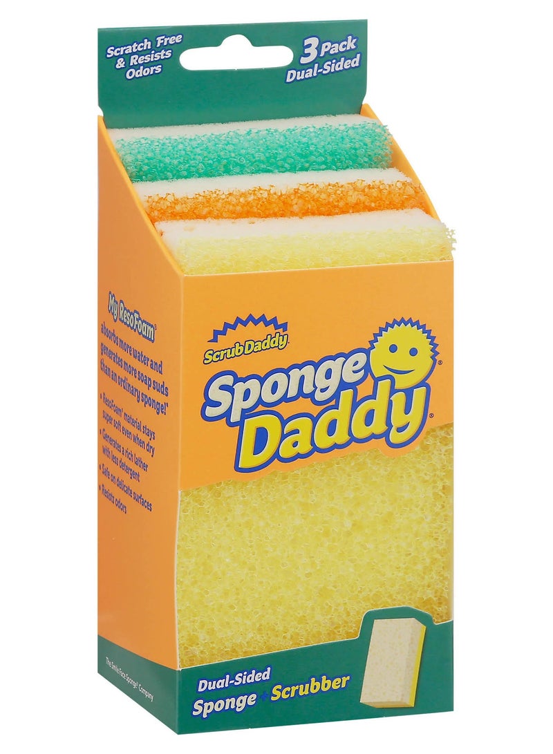 سكراب دادي منظف ​​إسفنجي مزدوج الجوانب، 3 عبوات - Image 1