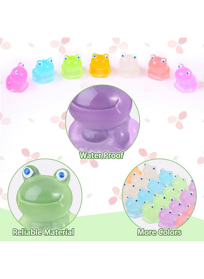 Fuyamp 100 Pcs Mini Resin Luminous Frogs In The Dark Tiny Frogs Luminous Mini Portrait Mini Fairy Garden Diy Christmas Birthday Party Ornament Accessories Charms Party Favors  - Image 3