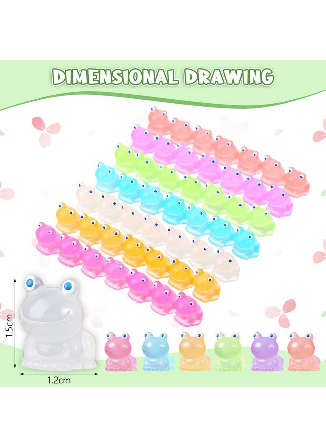 Fuyamp 100 Pcs Mini Resin Luminous Frogs In The Dark Tiny Frogs Luminous Mini Portrait Mini Fairy Garden Diy Christmas Birthday Party Ornament Accessories Charms Party Favors  - Image 2