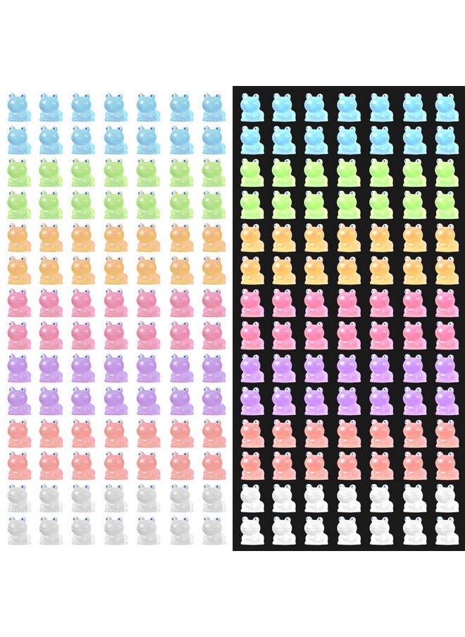 Fuyamp 100 Pcs Mini Resin Luminous Frogs In The Dark Tiny Frogs Luminous Mini Portrait Mini Fairy Garden Diy Christmas Birthday Party Ornament Accessories Charms Party Favors  - Image 1