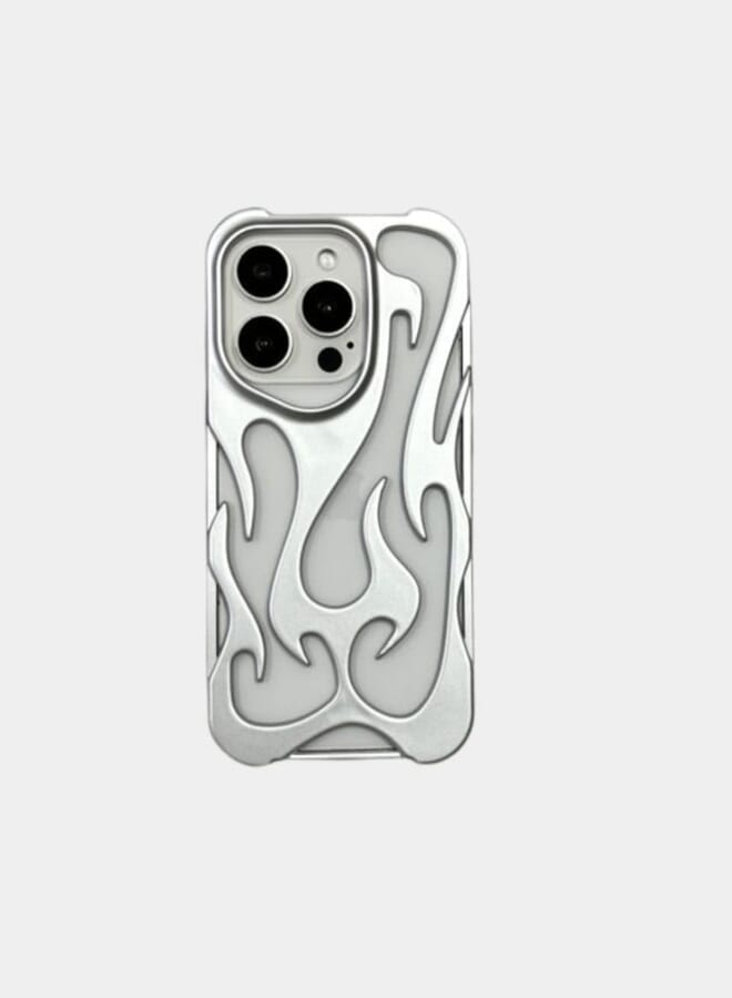 Next Next Store Compatible with iPhone 15 Pro Max Case, Soft TPU Slim Cut Out Case Cover Compatible with iPhone 15 Pro Max (Silver)