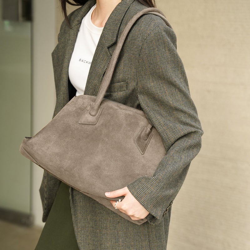 JOGUJOS Women's Genuine Leather Suede Tote Bag - Image 2