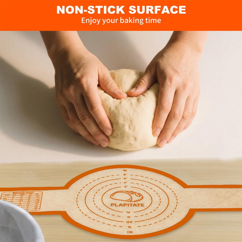 PLAPITATE Silicone Bread Sling for Dutch Oven Liner, Non Stick 2 PCS, Easy Clean Reusable Silicone Baking Mat with Long Handles, Easy to Transfer Sourdough Bread, Orange - Image 4