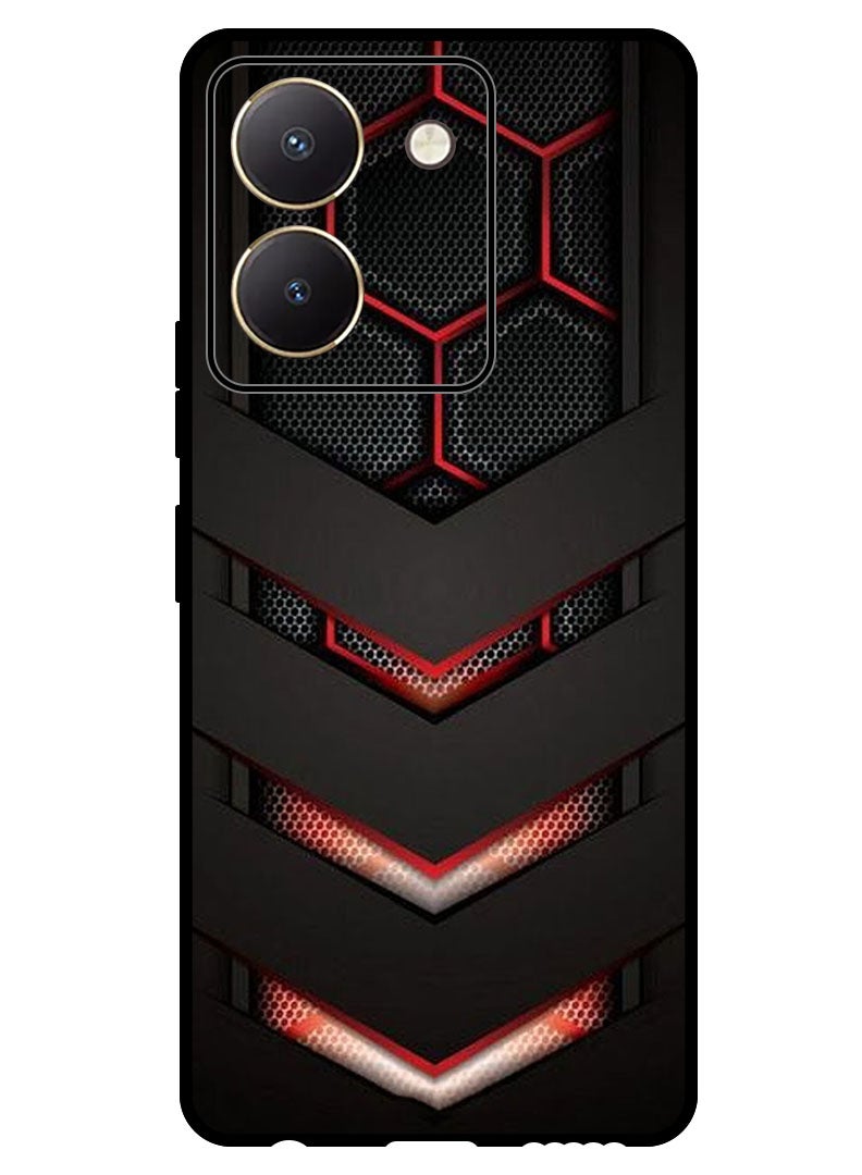 Theodor Protective Case Anti Scratch Shock Proof Bumper Cover For Vivo Y27s red & black - Image 1
