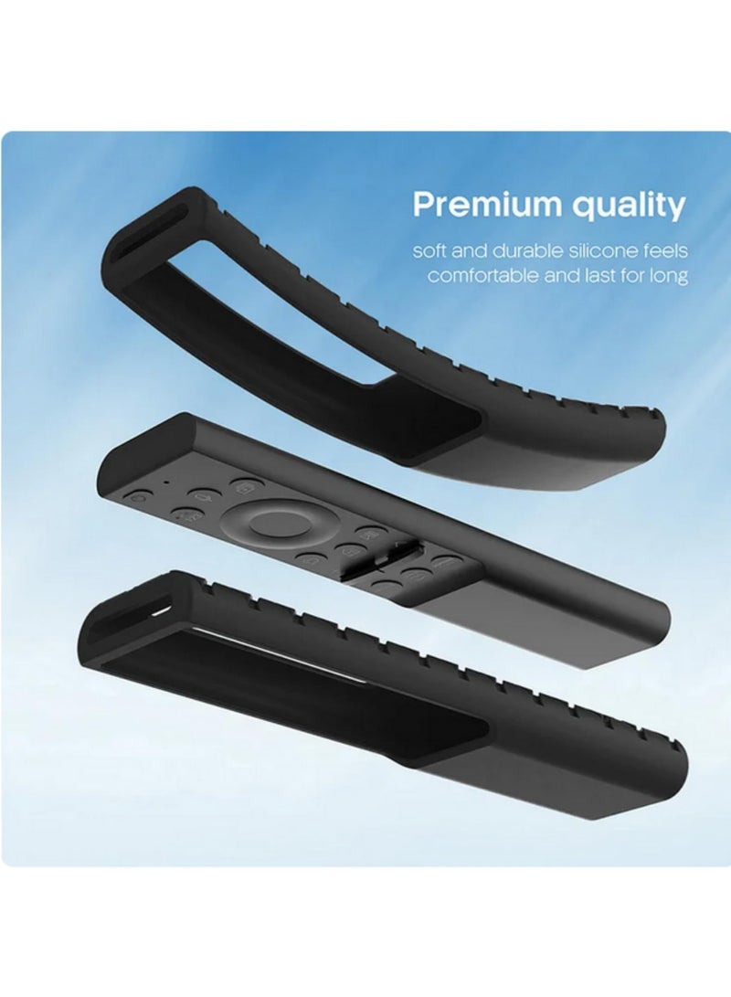 Silicone Case for Samsung Remote BN59-01357A BN59-01363A BN59-01311B Remote Anti Slip Back Cover for 2021 2022 Solar Cell Remote Control Protective Case for Samsung Smart TV Sleeve Skin (Black) - Image 3