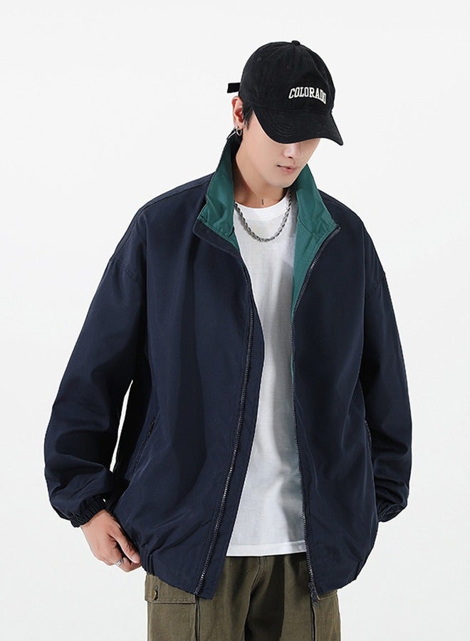 NIBEMINENT Stylish Casual Double-sided Jacket Blue - Image 1