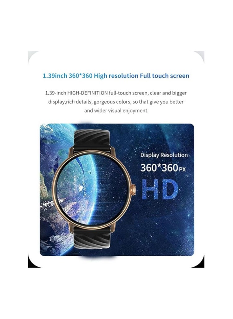Generic - FCUK New Tide Smart Watch|1.39" Round Display| 360x360 High Resolution |SingleSync BT Calling|Built-in AI Voice Assistant| Premium Textured Straps|Upto 5 Day Battery|120+ Sports Modes - FCSW01-D - Image 1