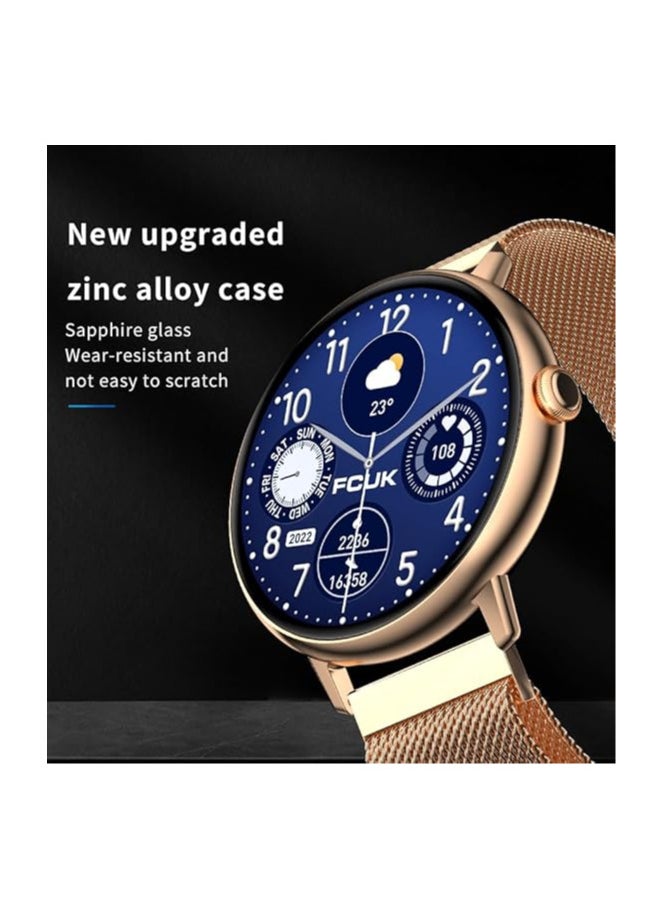Generic - FCUK New Tide Smart Watch|1.39" Round Display| 360x360 High Resolution |SingleSync BT Calling|Built-in AI Voice Assistant| Premium Textured Straps|Upto 5 Day Battery|120+ Sports Modes - FCSW01-D - Image 1