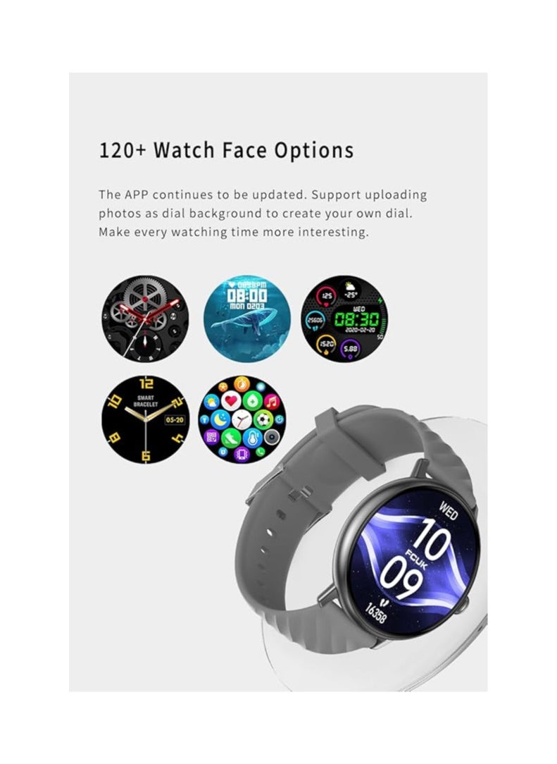 Generic - FCUK New Tide Smart Watch|1.39" Round Display| 360x360 High Resolution |SingleSync BT Calling|Built-in AI Voice Assistant| Premium Textured Straps|Upto 5 Day Battery|120+ Sports Modes - FCSW01-D - Image 1